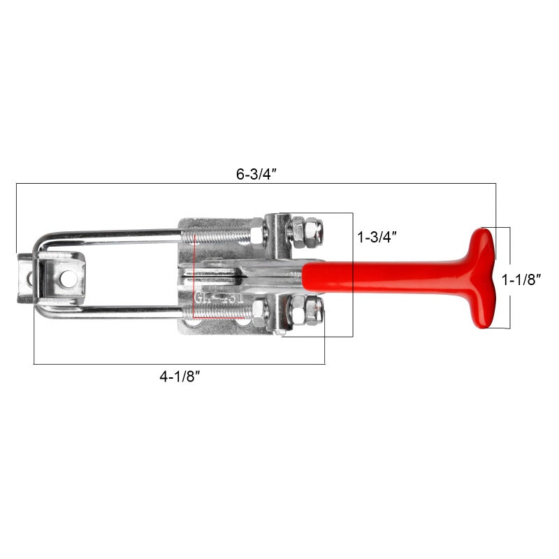 heneng 2 Pack Toggle Latch Clamp,304 Stainless Steel Adjustable Toggle Latches, 440 Lbs Load Capacity Quick Release Toggle Clamp,Total Length: 6-3/4" - Image 2